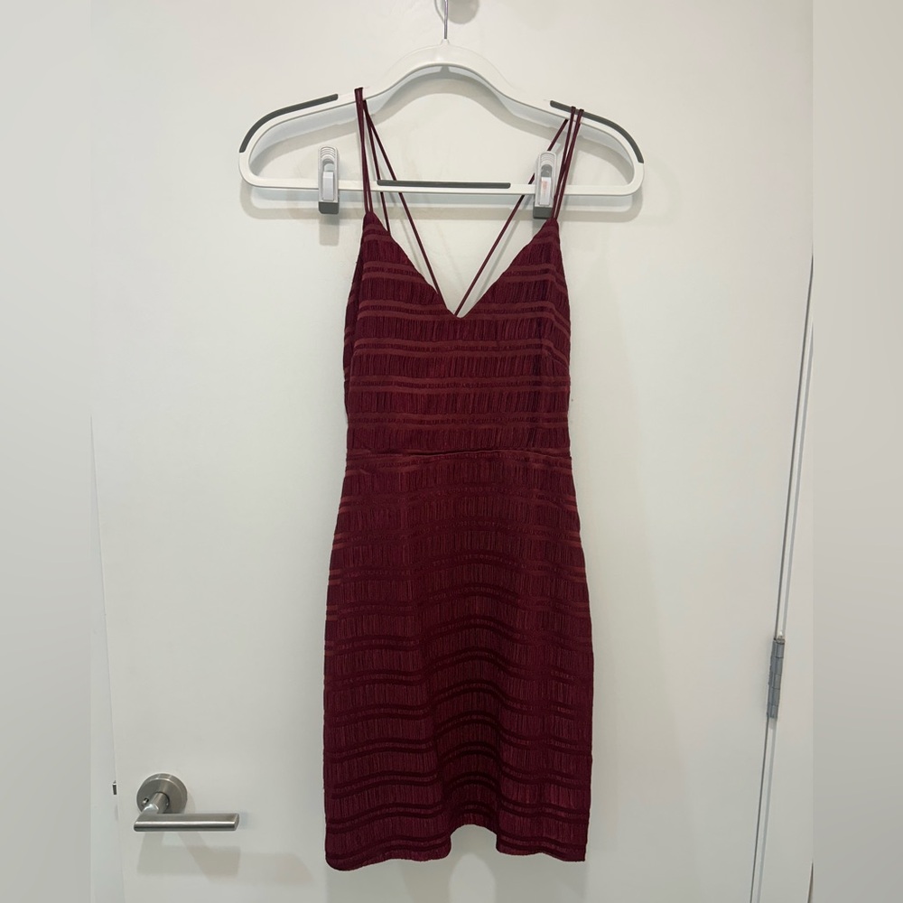 Endless Rose Women's Burgundy Strappy Mini Dress  | Size Small